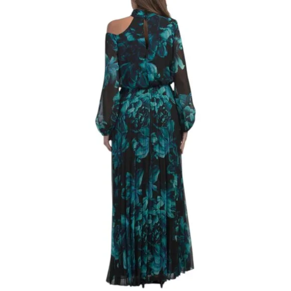 XSCAPE Long Sleeve Printed Gown